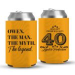40th Birthday koozies-07-yellow