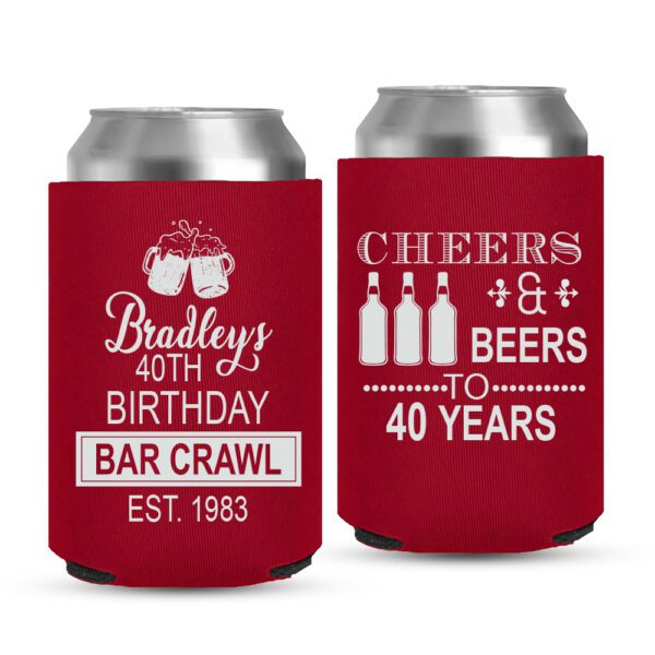 40th Birthday koozies-09-red