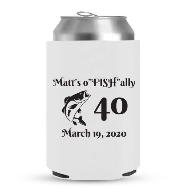 40th Birthday koozies-10-White