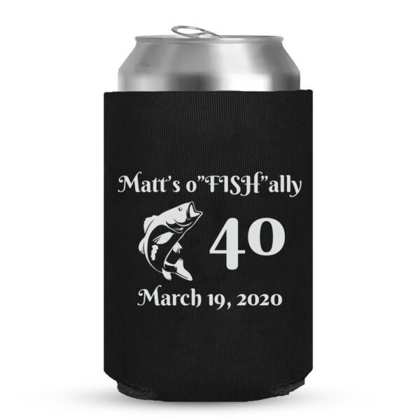 40th Birthday koozies-10-black