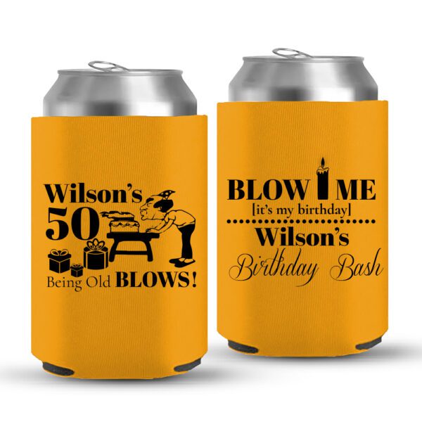 50th Birthday koozies-02-yellow