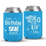 50th Birthday koozies-03-Cyan