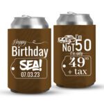 50th Birthday koozies-03-dark brown