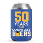 50th Birthday koozies-10-Blue