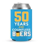 50th Birthday koozies-10-Cyan