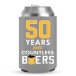 50th Birthday koozies-10-Grey