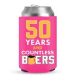 50th Birthday koozies-10-Pink