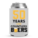 50th Birthday koozies-10-White