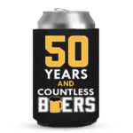 50th Birthday koozies-10-black