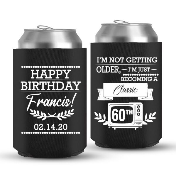 60th Birthday koozies-01-Black