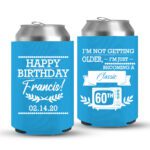 60th Birthday koozies-01-Cyan