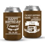 60th Birthday koozies-01-dark brown