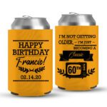 60th Birthday koozies-01-yellow