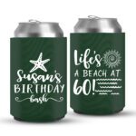 60th Birthday koozies-02-Green