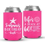 60th Birthday koozies-02-Pink