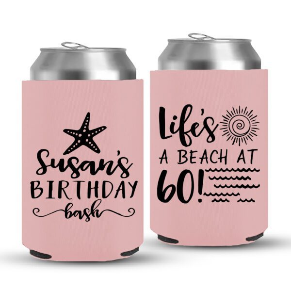 60th Birthday koozies-02-baby pink