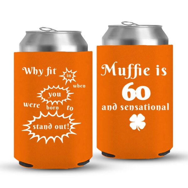 60th Birthday koozies-08-Orange