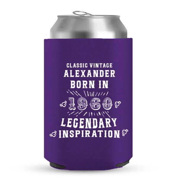 60th Birthday koozies-10-Purple