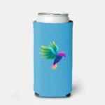 Custom Slim Koozies Full Color - cyan