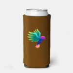 Custom Slim Koozies Full Color - dark Brown