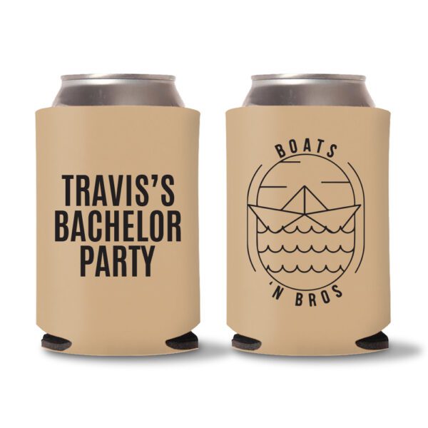 12. Custom Bachelor Koozies - Light Brown