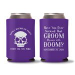 16. Customized Bachelor Koozies - Purple