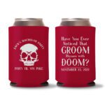 16. Customized Bachelor Koozies - Red