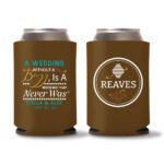 21. Wedding Koozies Custom - Dark Brown