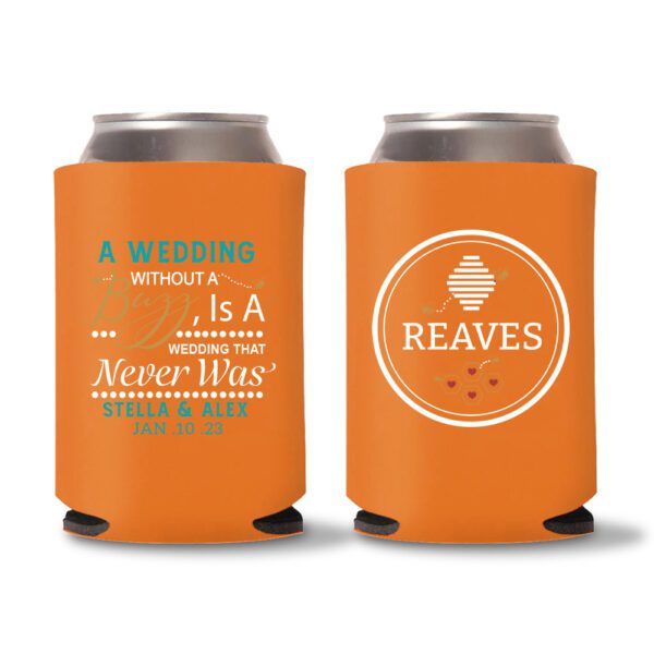 21. Wedding Koozies Custom - Orange