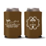 22. Custom Wedding Koozies - Dark Brown