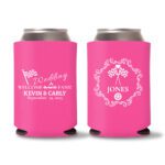 22. Custom Wedding Koozies - Pink