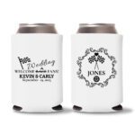 22. Custom Wedding Koozies - White