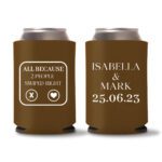 25. Wedding Koozies - Dark Brown