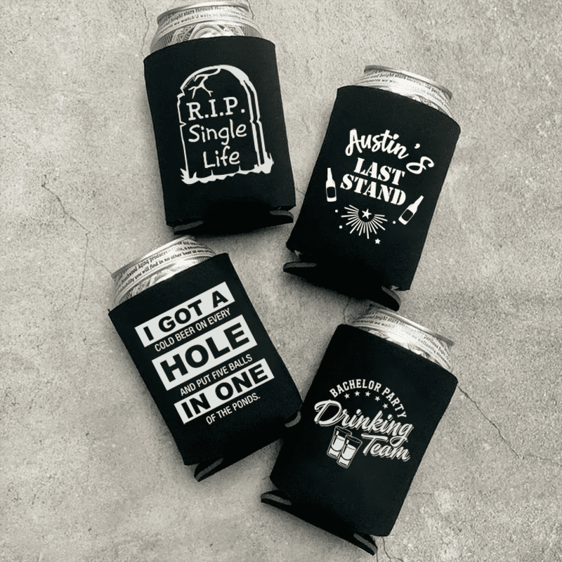 Custom Bachelor Koozies- Header Image Can Coolers