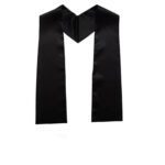 Custom Graduation Stoles - Plain End - Black