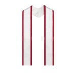 Custom Graduation Stoles - trim Plain End - White