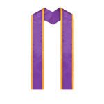 Custom Graduation Stoles - trim Plain End - purple