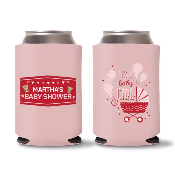 13. Baby Shower Koozie Custom Design - Baby Pink