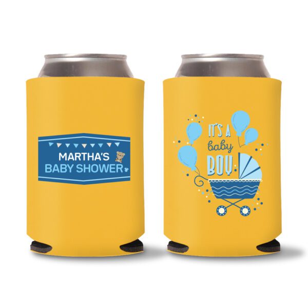 13. Baby Shower Koozie Custom Design - Yellow