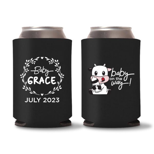 14. Baby Shower Koozie Custom - Black