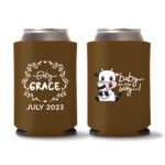 14. Baby Shower Koozie Custom - Dark Brown