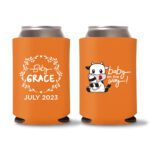 14. Baby Shower Koozie Custom - Orange
