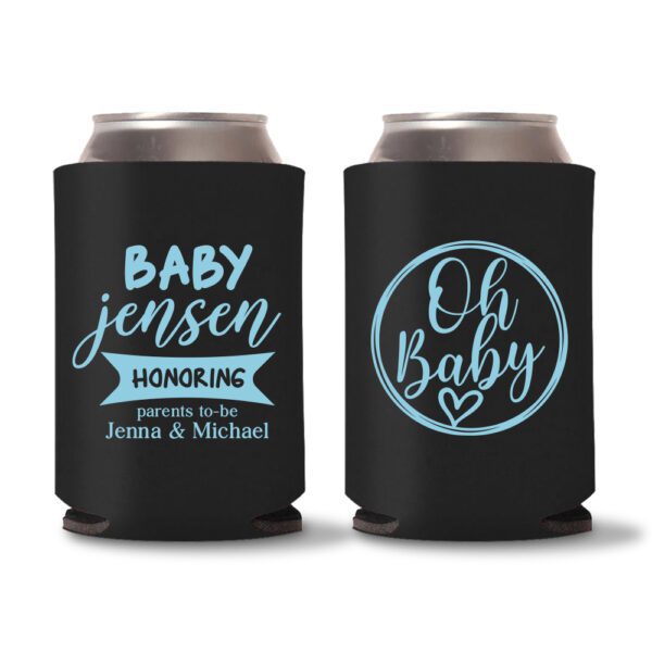 15. Custom Baby Shower Koozie - Black