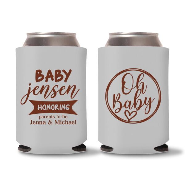 15. Custom Baby Shower Koozie - Gray