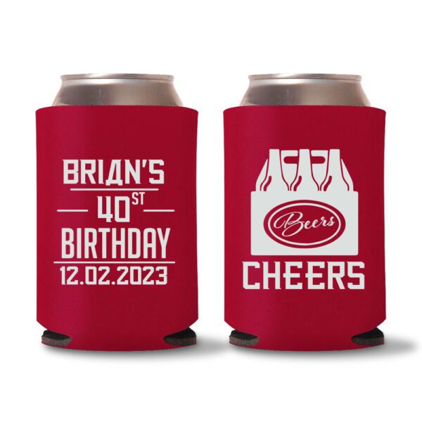 15. Red - Custom Birthday Koozie Favors