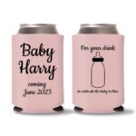 16. Personalized Baby Shower Koozies - Baby Pink