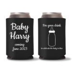 16. Personalized Baby Shower Koozies - Black