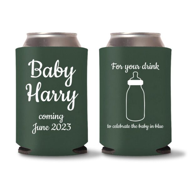 16. Personalized Baby Shower Koozies - Green