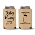 16. Personalized Baby Shower Koozies - Light Brown