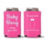 16. Personalized Baby Shower Koozies - Pink